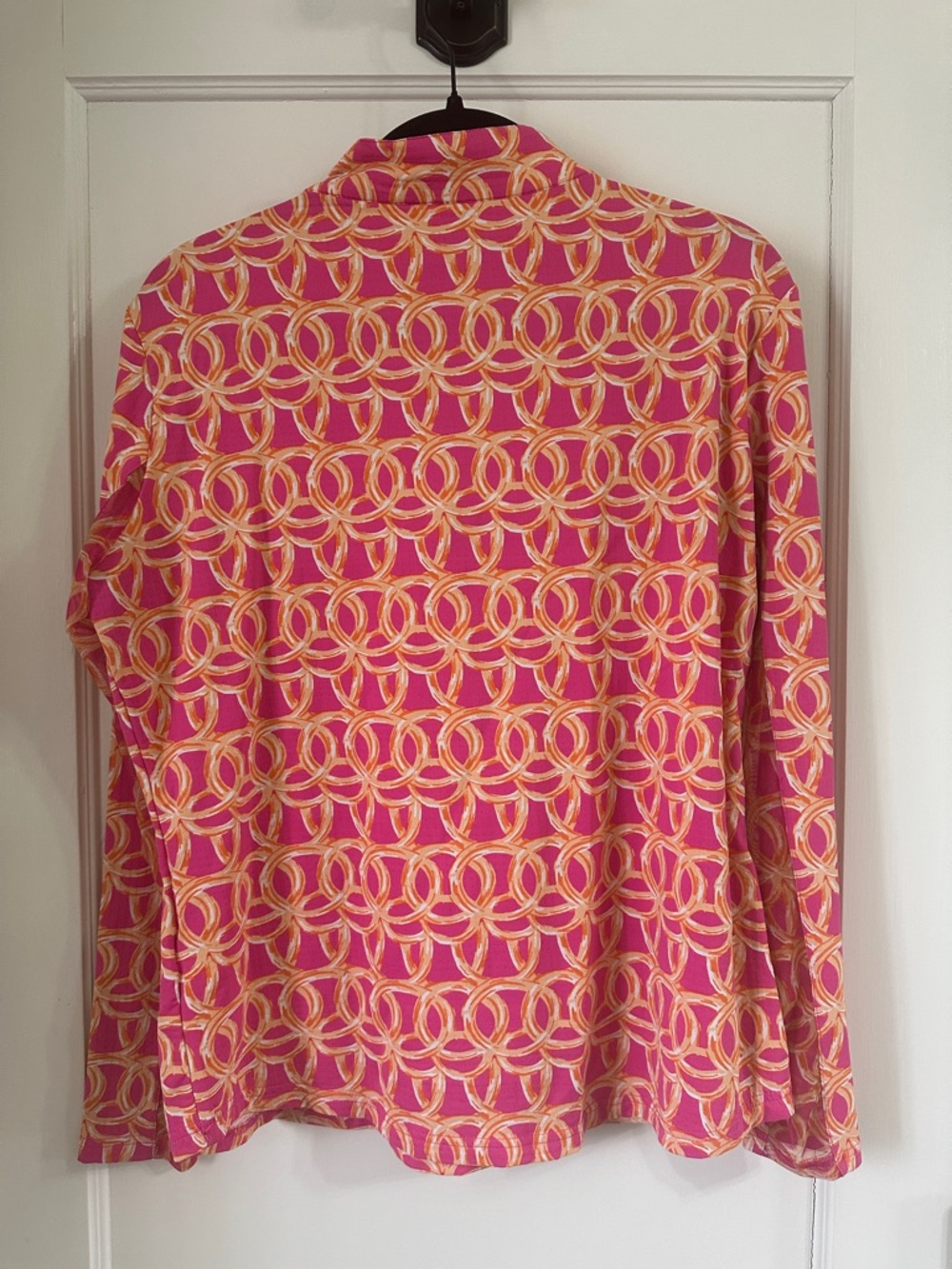 IBKUL Pink & Yellow Geometric Print Long-Sleeve Top - Picture 3 of 4